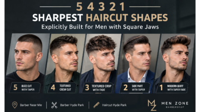 5 sharpest haircut shapes for men with square jaws including buzz cut, crew cut, crop, side part and quiff